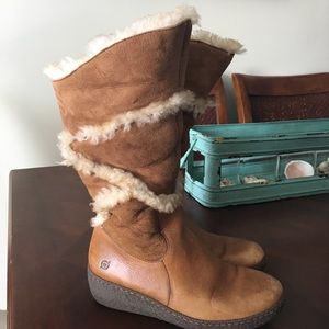 BORN Maritime leather boots with shearling lining